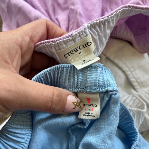Crewcuts girls sz 8 Ruffle Shorts lot of 3 Blue, lavender, White - Picture 6 of 7